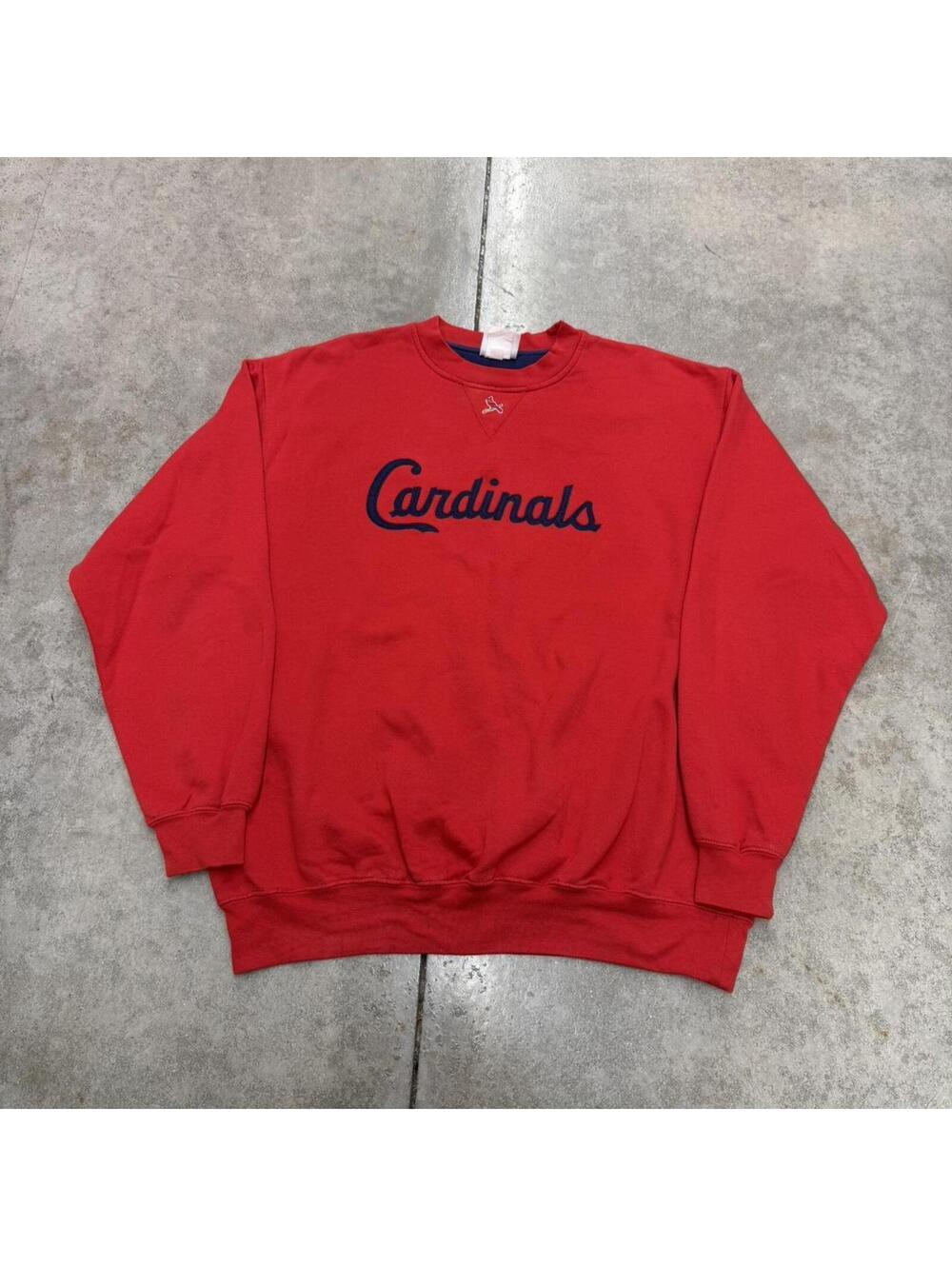 vintage st louis cardinals lee sport spell out red crewneck size large